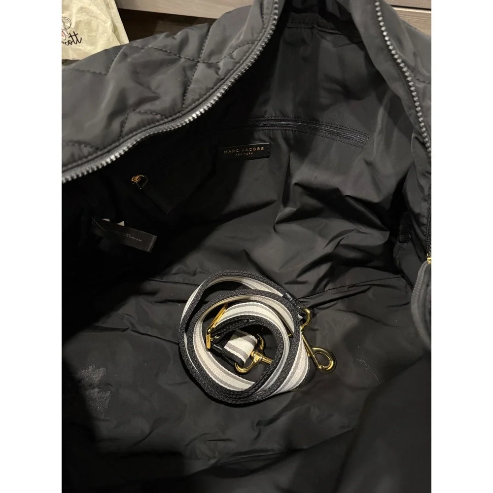 Marc Jacobs Quilted Nylon Weekender Travel Bag Black Baby Diaper Bag